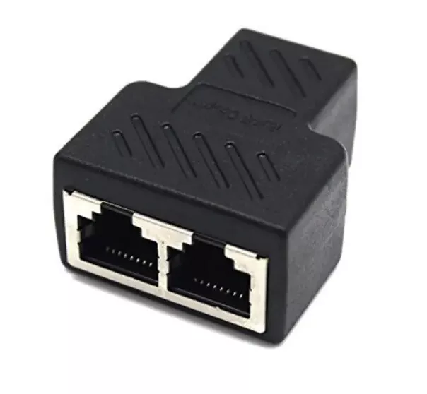 RJ45 Splitter Adapter1 to 2 Dual Female CAT5/CAT 6 LAN Ethernet Socket Convertor