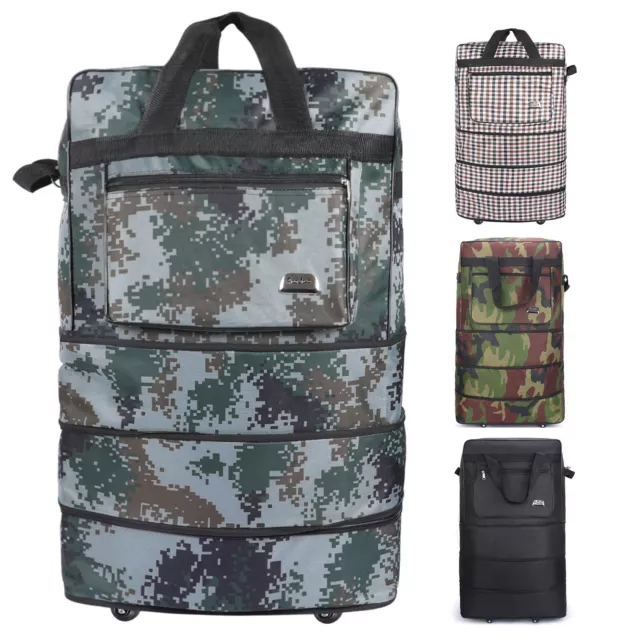 30" Waterproof Wheeled Duffle Bag Expandable Rolling Luggage Carry-on Suitcase