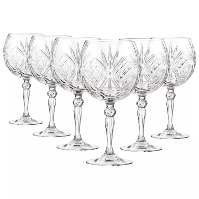 6x RCR Crystal 650ml Melodia Gin Glasses Balloon Tonic Cocktail Glass Gift Set