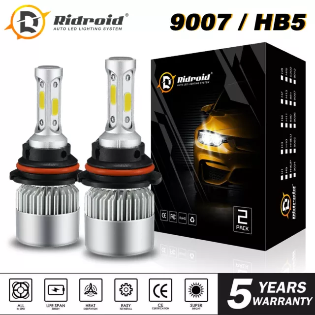 9007 HB5 LED Headlight Conversion Kit 1900W 285000LM HI-LOW Beam Bulbs 6000K