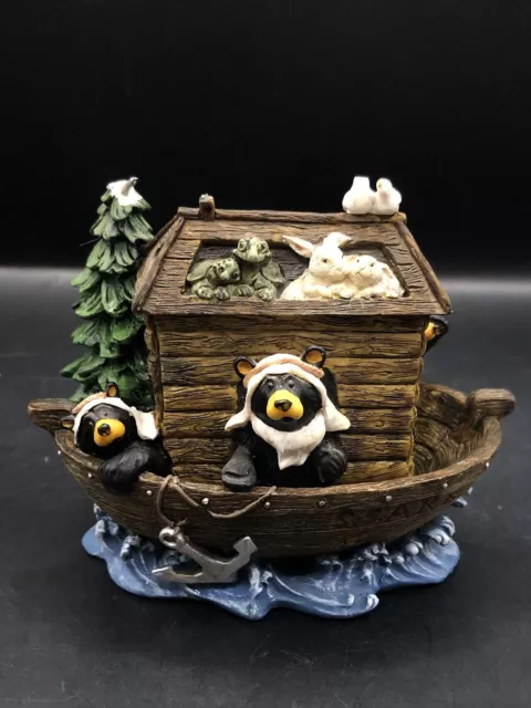 Big Sky Carvers Bearfoots on Noah’s Ark Figurine Black Bears By Jeff Fleming 4”