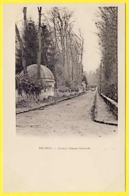 cpa Rare 91 - BRUNOY (Essonne) Avenue Charles CRISTOFLE DÔME Dos 1900