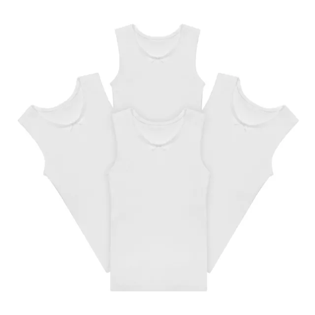 Buyless Fashion Big Girls Tagless Cami Scoop Neck Undershirts 4 Pack)