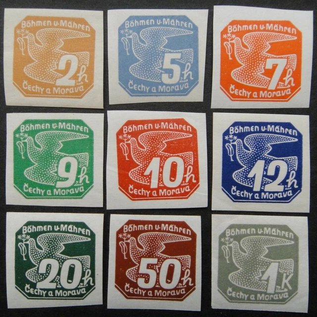 Germany Nazi 1939 Newspaper Stamps MNH Carrier Pigeon B&M WWII 3rd Reich Imperf