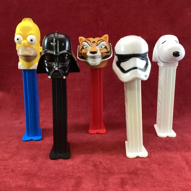 5x Assorted Pez Dispensers- Star Wars, Snoopy, The Simpsons & Tiger (2B) MO#653