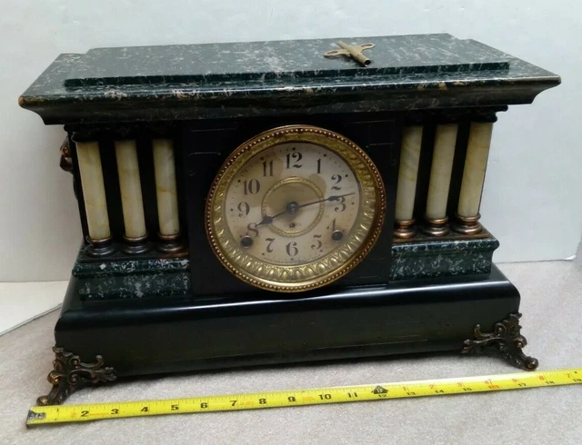 SETH THOMAS ADAMANTINE Mantle Mantel Clock 6 Full Columns 8 Day T/S ...