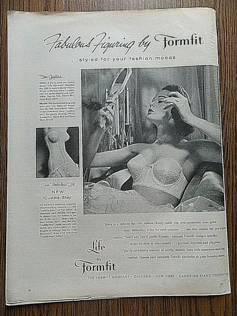 1956 Formfit Bra Girdle Ad  Fabulous Figuring by Formfit