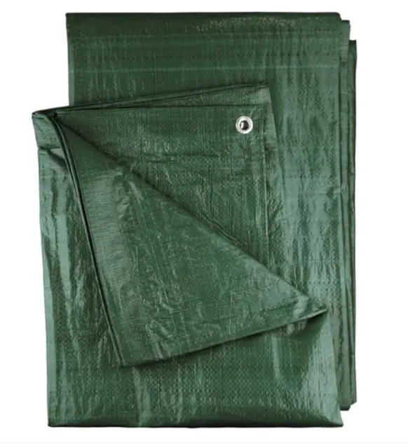 Tarpaulin Green Strong  Waterproof Cover Tarp Ground Sheet Camping 90gsm