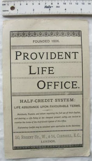 1883 report Provident Life Office