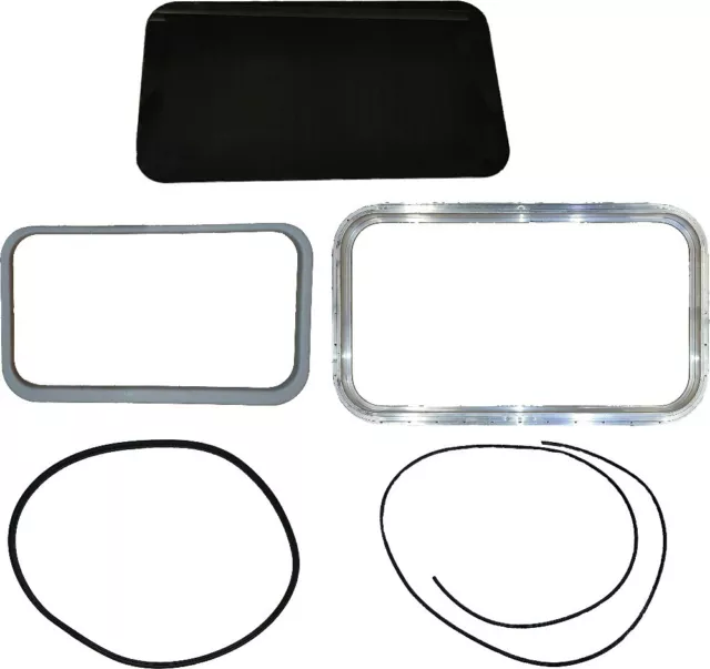 Rear Bunk Window & Frame Bundle for Peterbilt / Unibilt Sleepers - Tinted