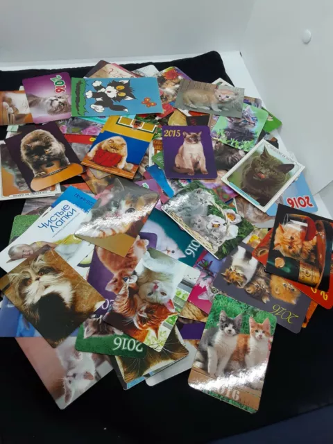 Huge Lot of 101 cat pocket calendars different years/countries