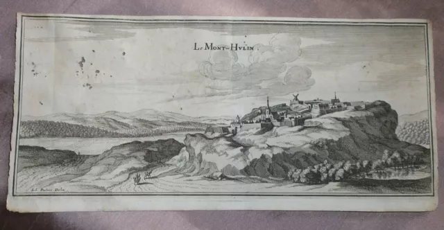 DESVRES " Le Mont HULIN " - Gravure XVIIème par Peeters Delin