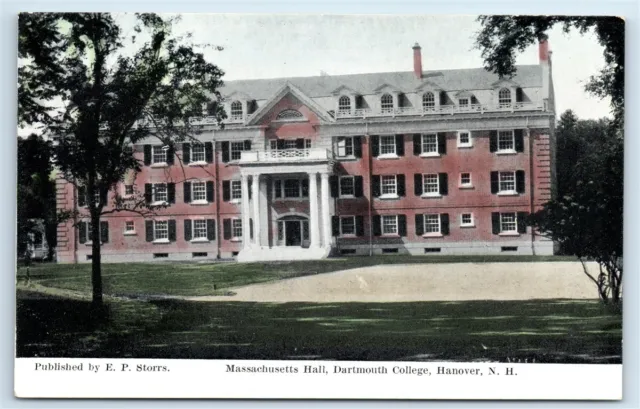 Postcard Massachusetts Hall, Dartmouth College, Hanover NH I185