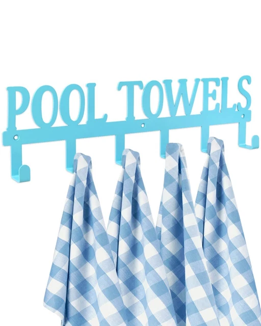 Pool Towel Racks, Metal Art Towel Hooks Hanger Organizer Outdoor Indoor Wall