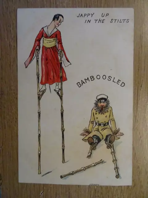 Russo - Japanese War - Jappy Up In The Stilts - Ellam Comic Postcard