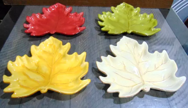NIce Set of Large Different Colored Leaf Porcelin Plates