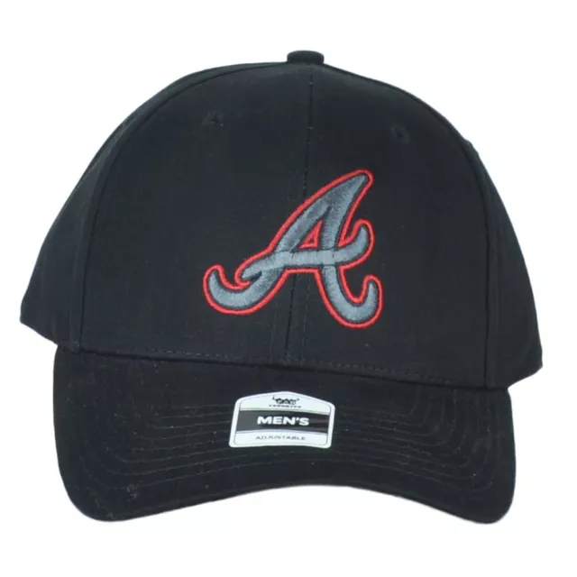 MLB Atlanta Braves Uomo Ventola Costruito Nero Curvo Bill Regolabile Cappello