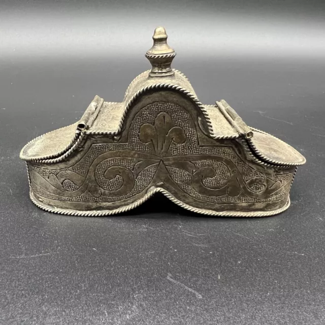 Chased Silver Metal Betel Nut box