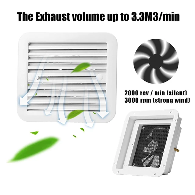 12V Fridge Vent with Fan For RV Trailer Caravan Side Air Wind Exhaust Q3P3 3