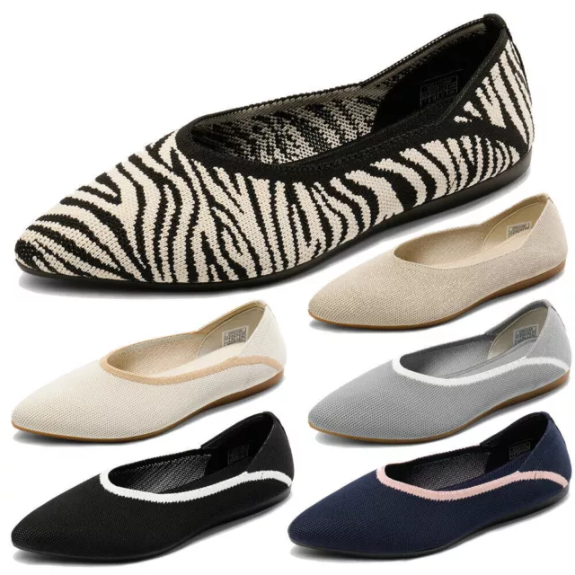 Dream Pairs Womens Ballet Flats Comfort Breathable Knit Slip On Casual Shoes