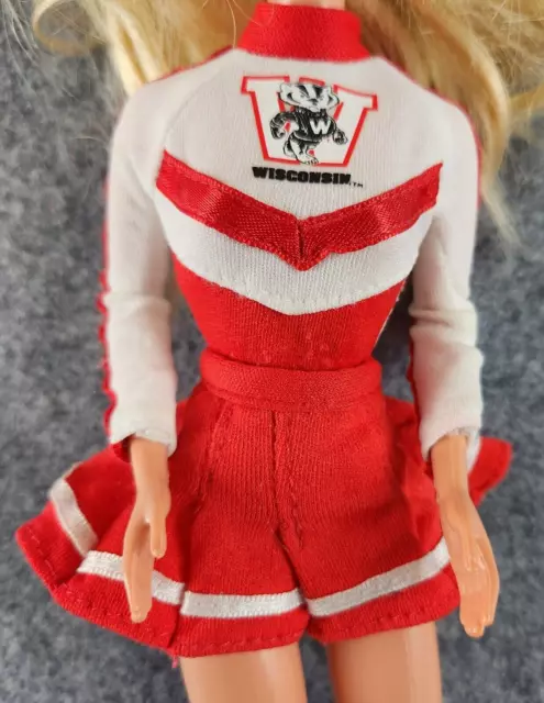 Vintage Barbie University Of Wisconsin Badgers Cheerleader Outfit 1996 6 Pcs Set