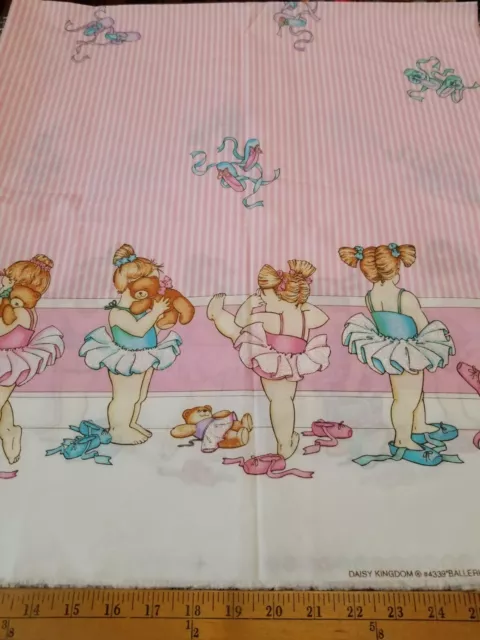 Rare Vintage Daisy Kingdom #4339 Ballerina Babies DOUBLE Border Fabric 1+Yards