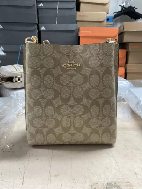 Coach Mollie Bucket Bag 22 In Signature Canvas CA582 Light Khaki Chalk