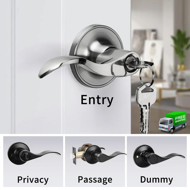 Brushed Nickel Fellino Lever Set Entrance Passage Handles Door Lock Sets AU