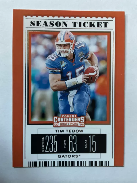 2019 Panini Contenders Season Ticket TIM TEBOW Florida GATORS #94