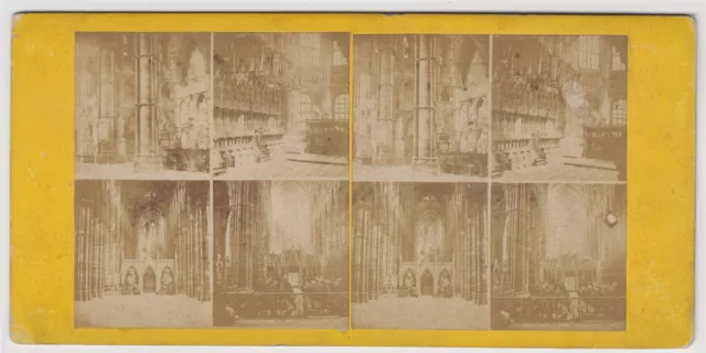 London stereoview-Westminster Abbey, polyscopic stereograph of interior