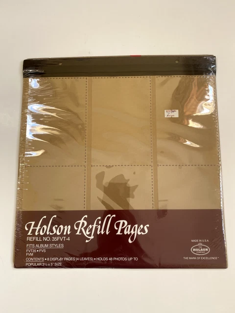 Holson Photo Album Refill Pages 35FVT4 Fits FVT35 Holds (48) 3 1/2" x 5" Photos,