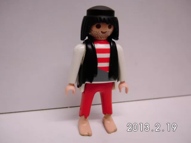 s2A-Playmobil - Grundfigur - Pirat , rote Hose , gestrandet