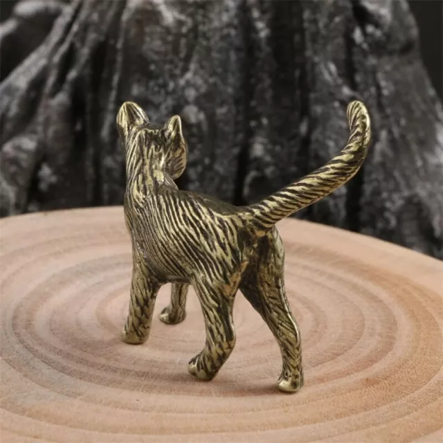 Goat Shape Kitten Miniature Cat Shape Mini Brass Ornaments Goat Statue  Office