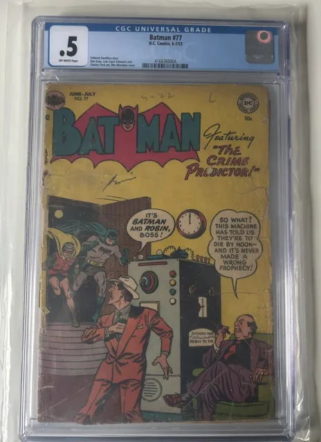 Batman Issue # 77 CGC .5, Off-White Pages, Golden Age - Detached Cover