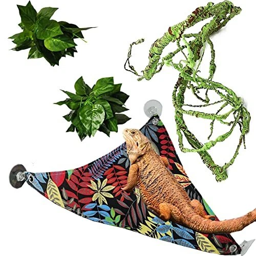 Hamiledyi Bearded Dragon Cloth Hammock Leopard Gecko Hammock Lizards Hammock ...