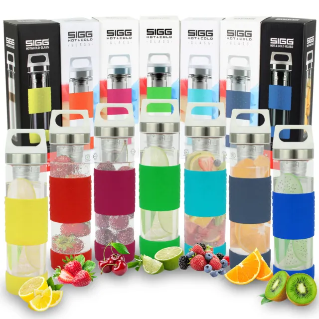 Glass Filter Water Bottle Infusion Hot Cold Gym Workout Camping Walking Outdoor