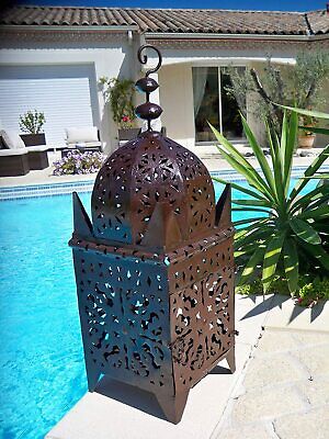 Lanterne Marocaine lampe bougeoir photophore bougie applique lustre 80 cm