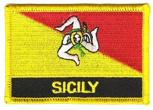 Flaggen Aufnäher Patch Sizilien Schrift Fahne Flagge