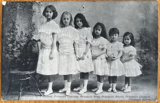 CPA carte photo années 1900: Les SIX PRINCESSES DE LUXEMBOURG