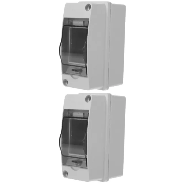 2 Pieces White Abs Way Distribution Box Din Rail Enclosure Water Proof Case