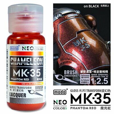 Pintura de laca a color camaleón modo NEO MK-35 rojo fantasma (30 ml) para kit de modelo