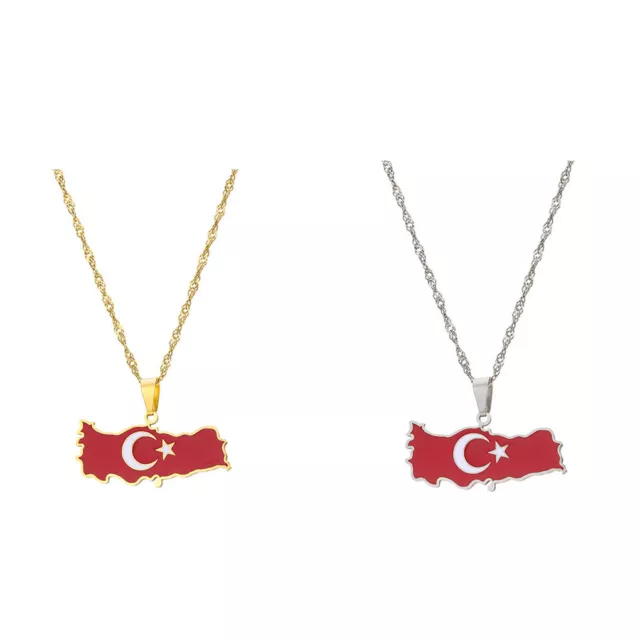 Unique Turkey Map National Flag Pendant Necklace Wide Applicable Occasions