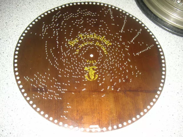 Der Troubadour Polyphon Blechplatte 39,5cm Spieluhr antique music disc 15 1/2"