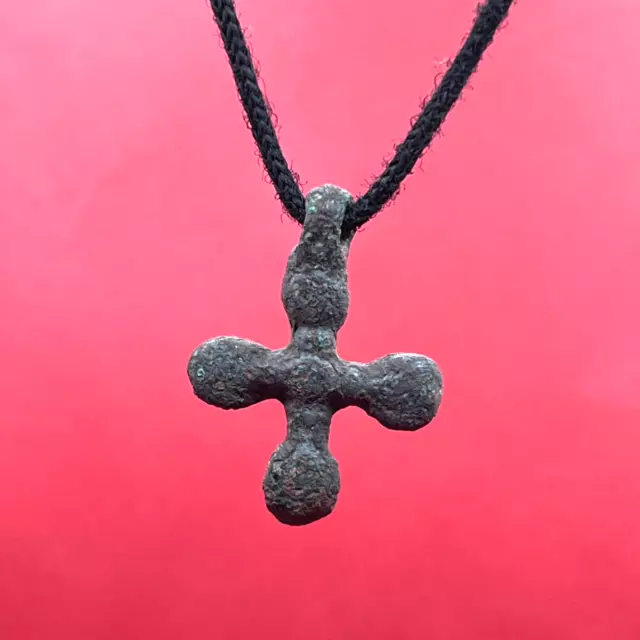 Antique Bronze Cross Viking Ancient Pendant Collectible Old Kievan Rus