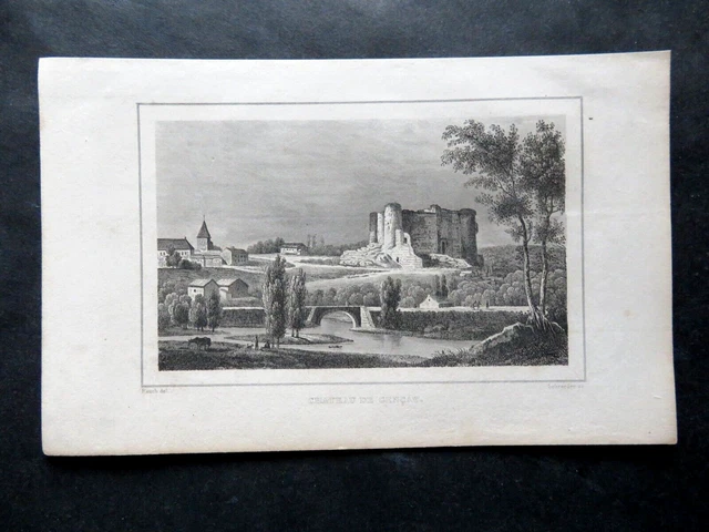 ANTIQUE ENGRAVING 19th century - GENCAY CASTLE - VIENNA