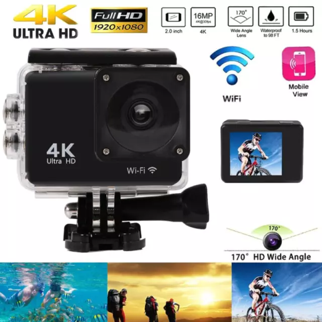 WiFi 4K Sport Waterproof Action 1080P HD Camera DVR DV Camcorder Recorder NEW