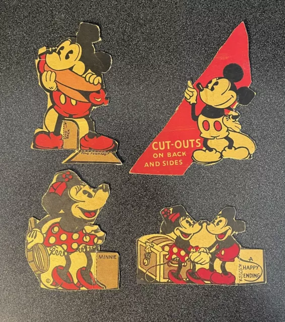 Disney Post Cereal Cut Outs Mickey Minnie  4 Pieces