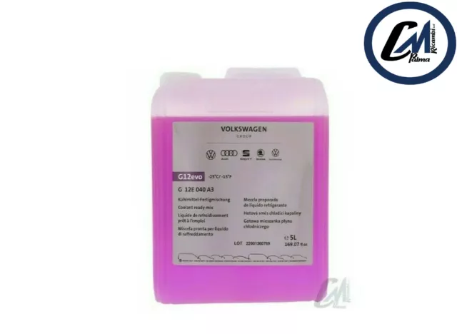 LIQUIDO ANTIGELO ORIGINALE Vw Audi Seat Skoda G12 Evo Tanica Da 5