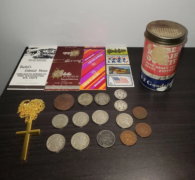 Junk Drawer Collection Lot Coins Silver Antique Vintage Large Cent War Nickels