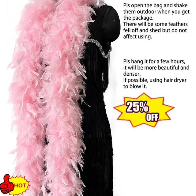Accessorio costume boa in piuma 2M abito elegante burlesque domenica di Pasqua 11 colori